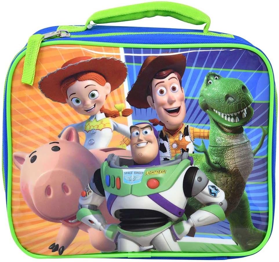 Fast Forward Kids Insulated Lunch Bag with Handle – Toy Story Rectangle Lunch Bag Design – Reusable Soft Cooler Lunch Box for Boys & Girls, School, Daycare & Travel