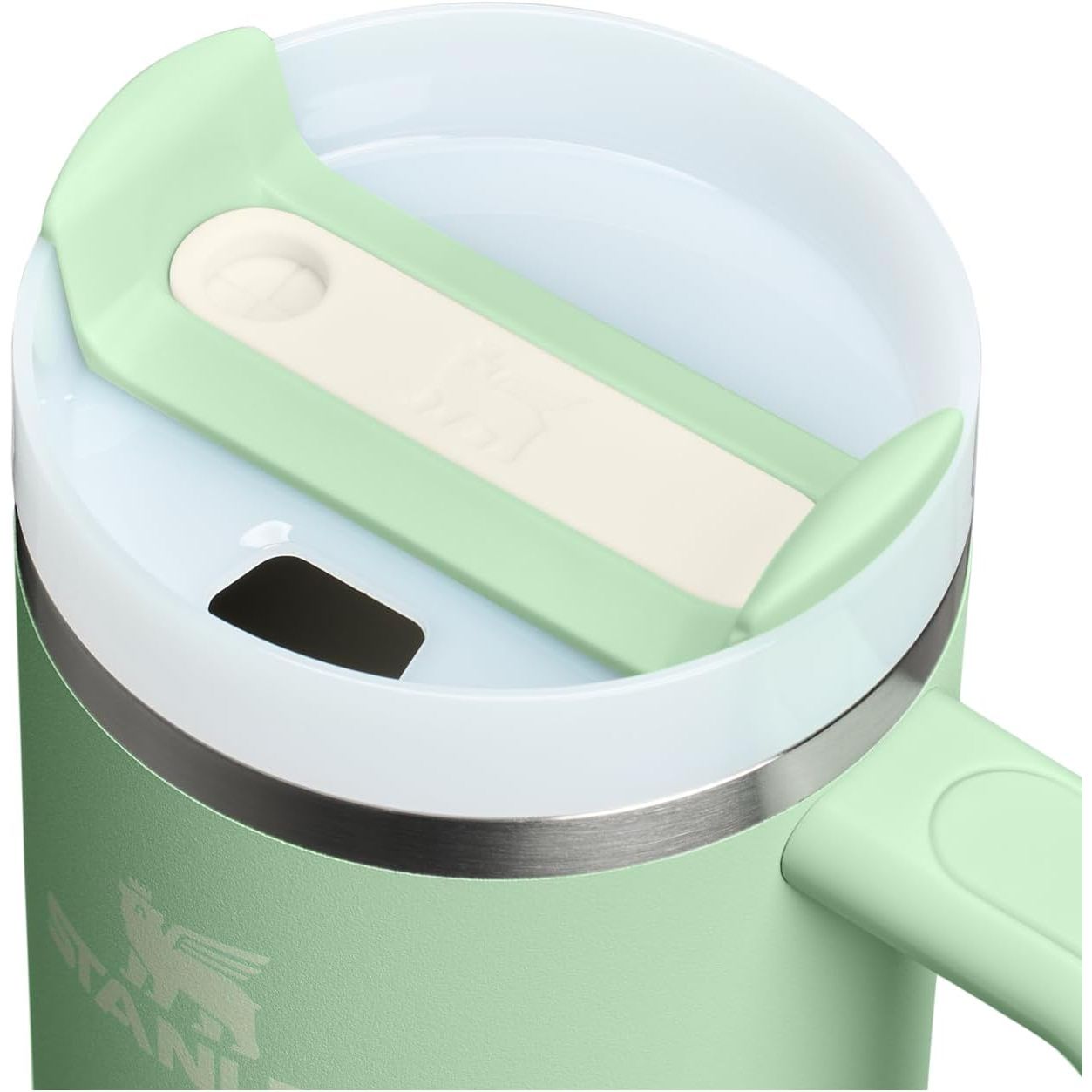 STANLEY Quencher H2.0 Tumbler with Handle and Straw 30 Fluid Ounces | Flowstate 3-Position Lid | Cup Holder Compatible for Travel | Insulated Stainless Steel Cup | BPA-Free | Pistachio