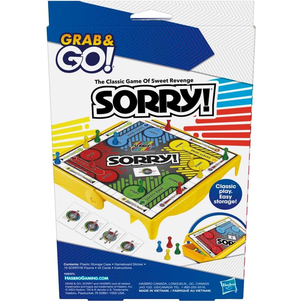 Hasbro Gaming Sorry! Grab and Go Travel-Sized Board Game