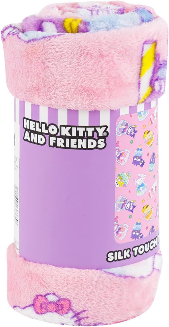 Northwest Hello Kitty & Friends Silk Throw Blanket 40" x 50"- 83505