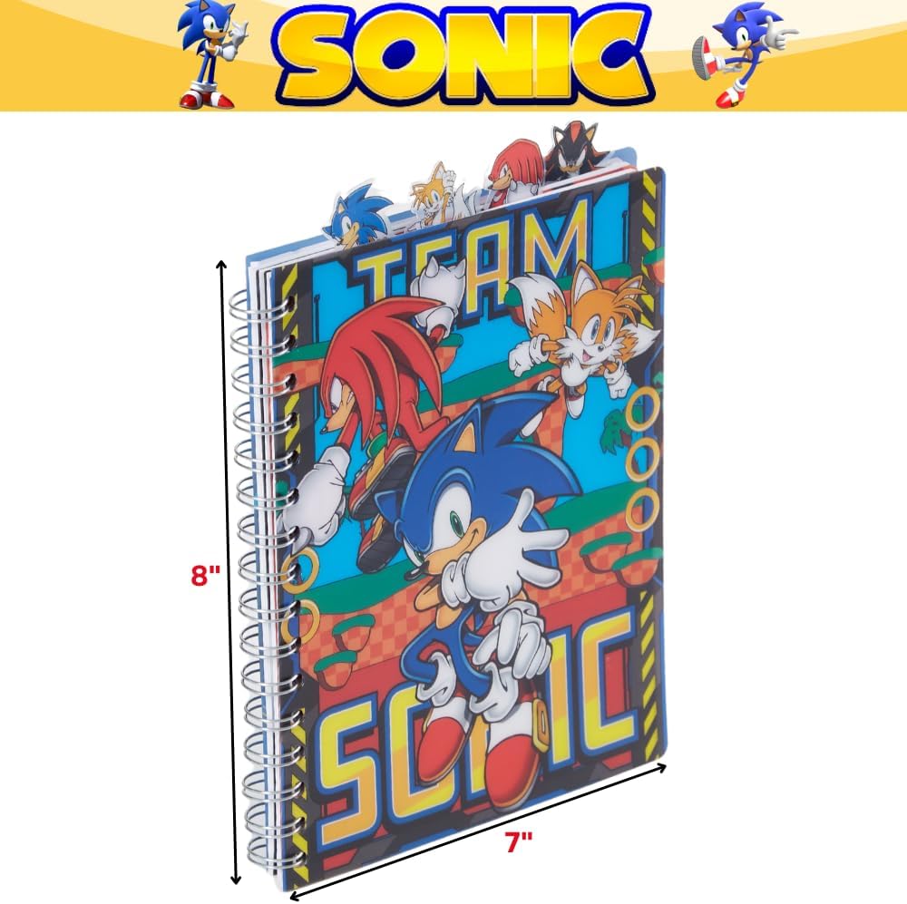 Innovative Designs Sonic The Hedgehog 11 Pcs Stationey Set, Blue, (714422snc)