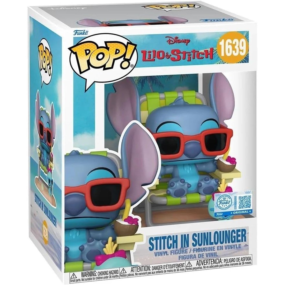 Funko Pop! Disney Lilo & Stitch – 1639 - Stitch in Sunlounger #Exclusive Limited Edition Vinyl Figure