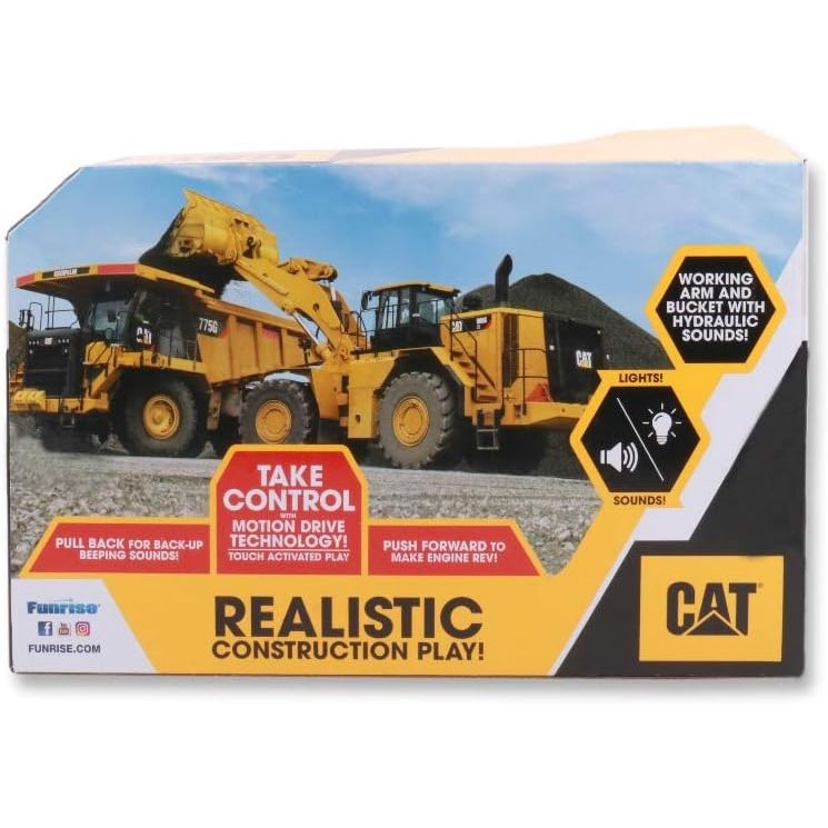 Cat Construction Power Haulers Excavator - Motion Drive Technology and Lights & Sounds Toy Truck for Kids Ages 3+, Durable Yellow Construction Vehicle