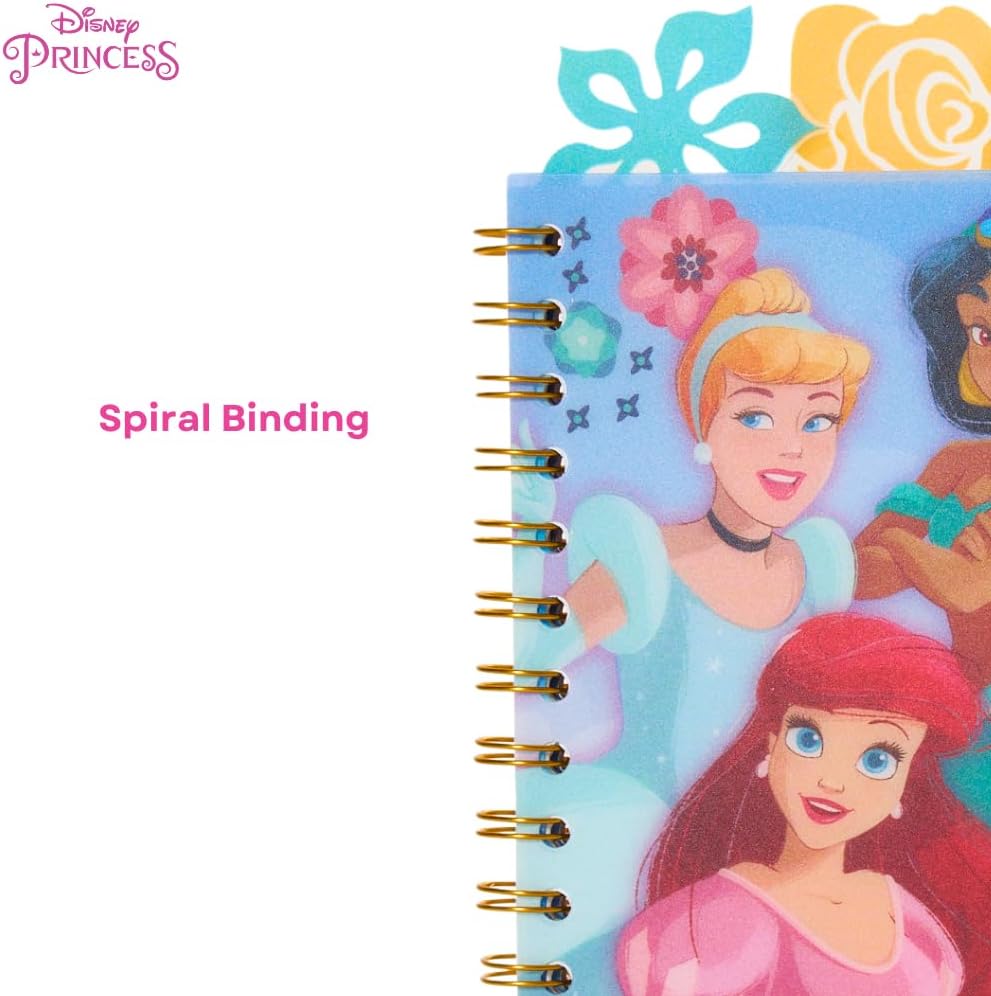 Innovative Designs Disney Princess Tab Journal Notebook for Kids, Spiral Bound, 96 Lined Pages, 8 x 7 inches