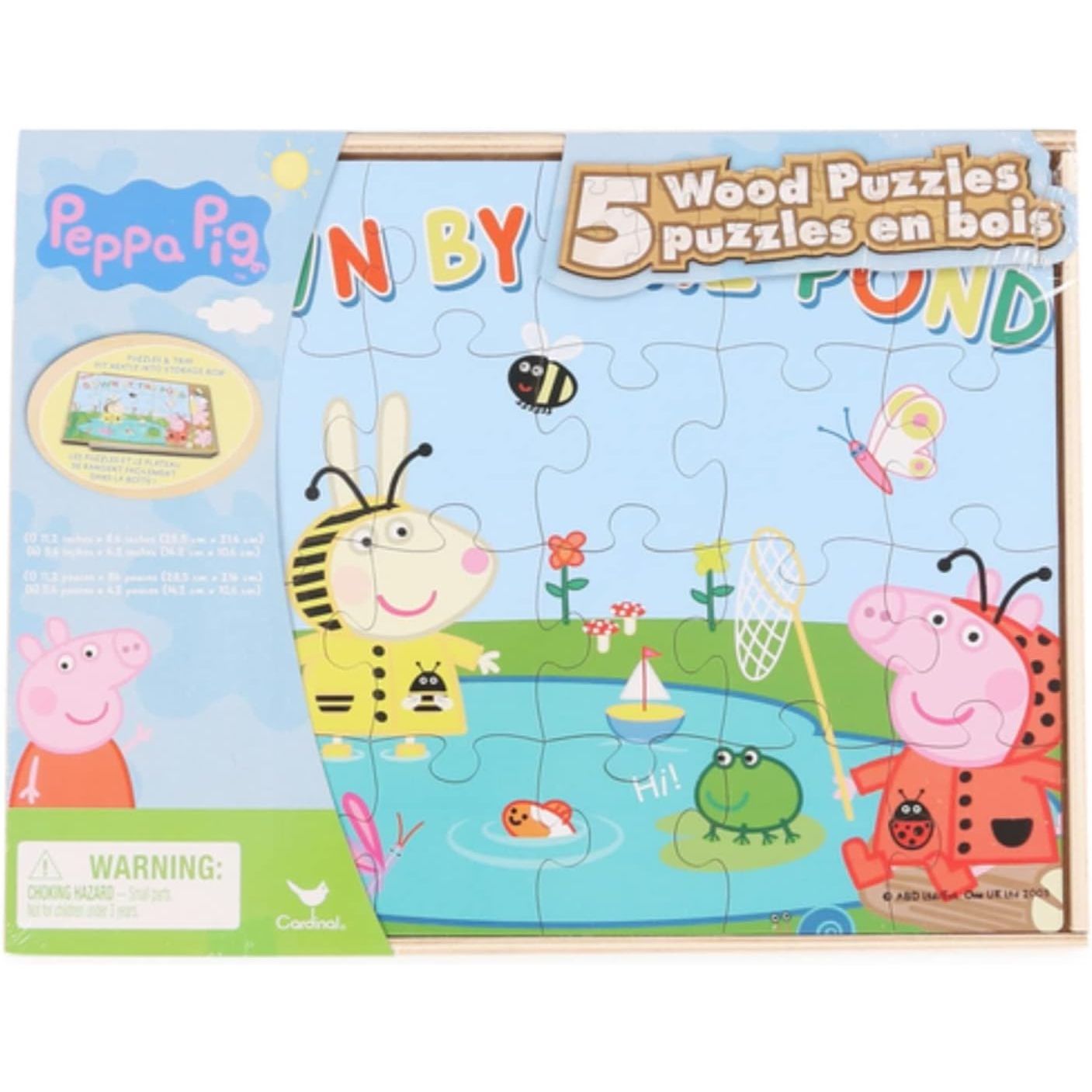 5 Pig Puzzles - with Wooden Storage Box