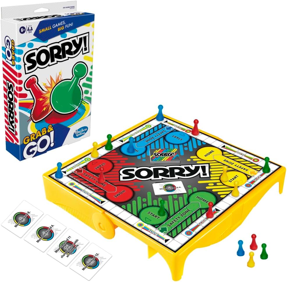 Hasbro Gaming Sorry! Grab and Go Travel-Sized Board Game