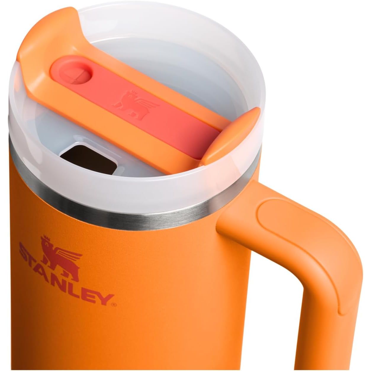 STANLEY Quencher H2.0 Tumbler with Handle and Straw 30 oz | Flowstate 3-Position Lid | Cup Holder Compatible for Travel | Insulated Stainless Steel Cup | BPA-Free | Goldenrod Coral