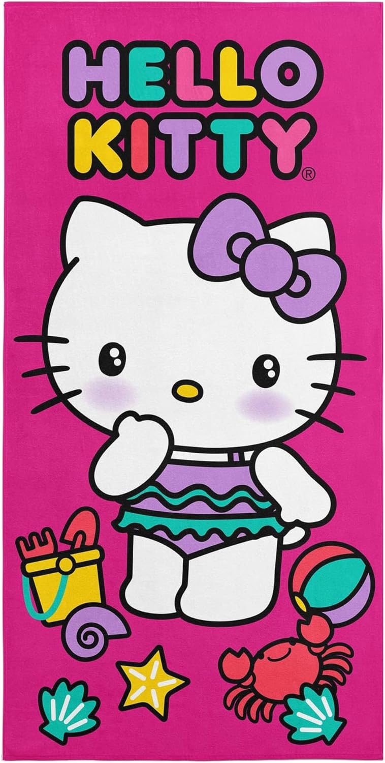 Northwest Hello Kitty Microfiber Beach Towel, 30" x 60", Hello Beach