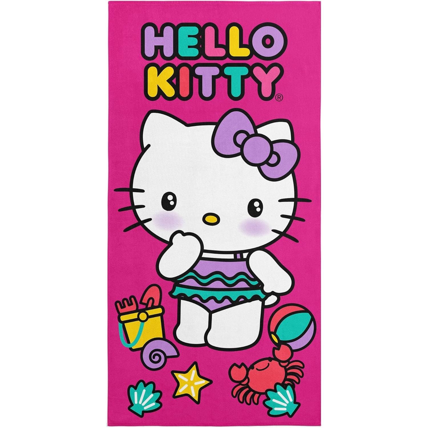 Northwest Hello Kitty Microfiber Beach Towel, 30" x 60", Hello Beach