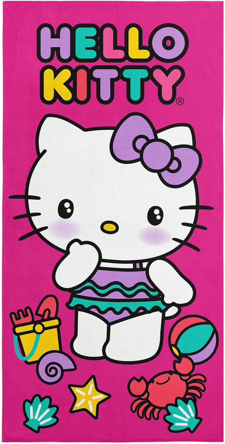 Northwest Hello Kitty Microfiber Beach Towel, 30" x 60", Hello Beach