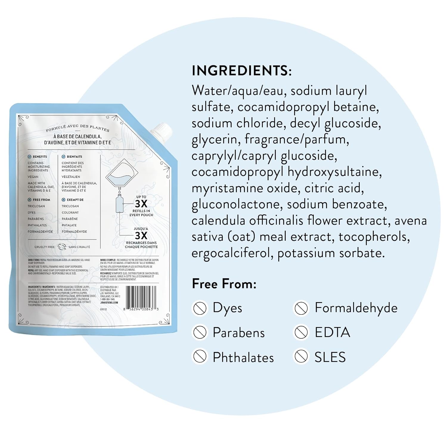 Hand Soap Gel Ocean Breeze 34floz Refill