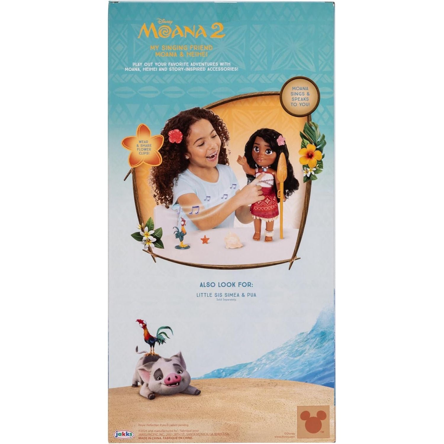 Disney Moana 2 My Singing Friend Moana Doll & Heihei Figure Playset for Girls Officially Licensed, Great Birthday Gift for Kids Girls and Boys