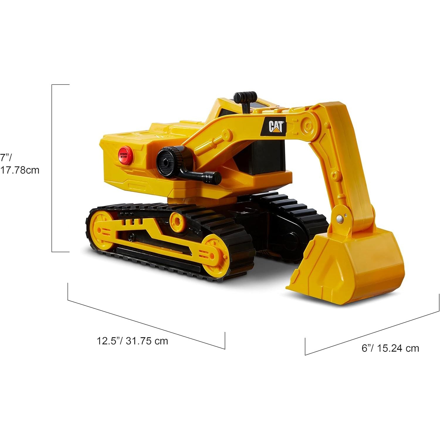 Cat Construction Power Haulers Excavator - Motion Drive Technology and Lights & Sounds Toy Truck for Kids Ages 3+, Durable Yellow Construction Vehicle