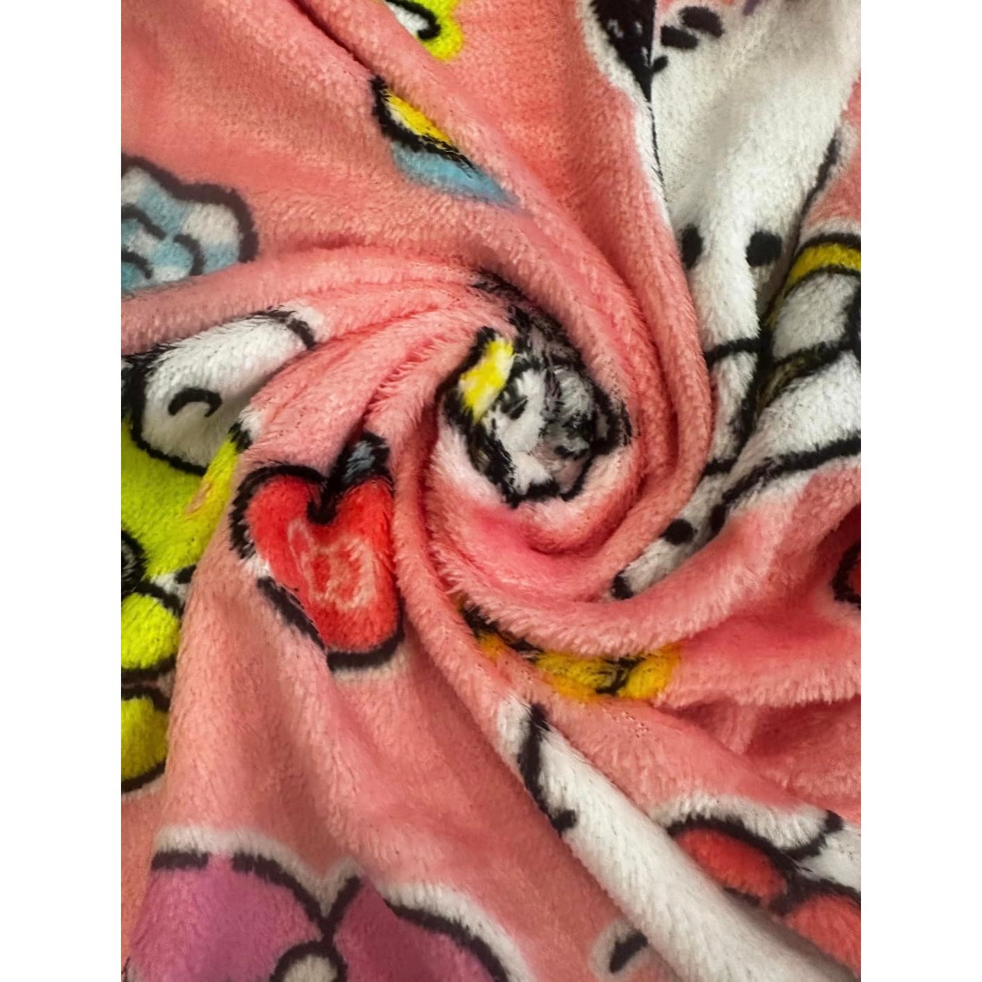 Hello Kitty & Friends Soft Silky Fleece Throw, 40"x50", Kids Blanket, Sweetest Friends