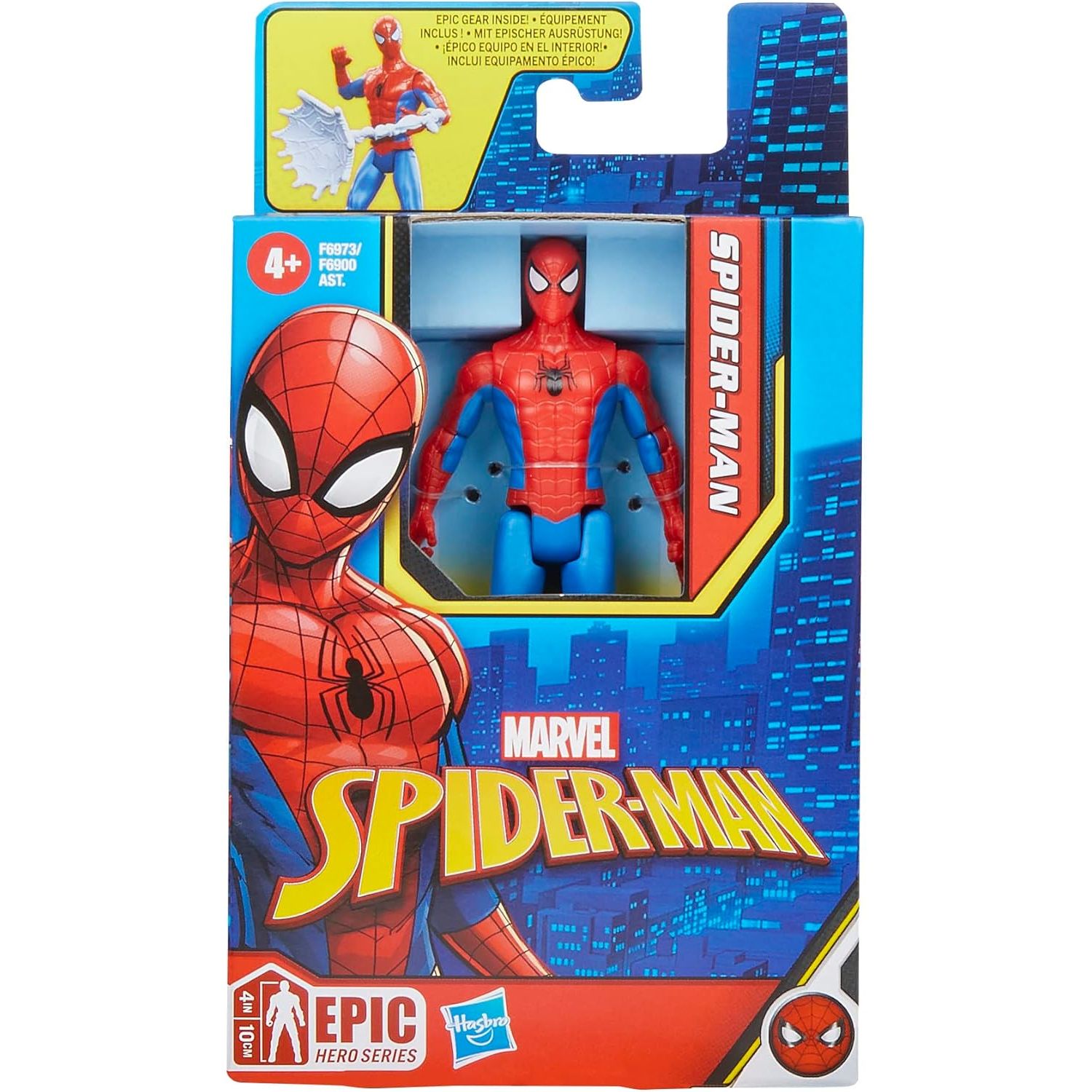 Marvel Epic Hero Series Classic Spider-Man Action Figure, 4-Inch Small Toy, With Accessory, Marvel Action Figures for Kids Ages 4 and Up, Medium