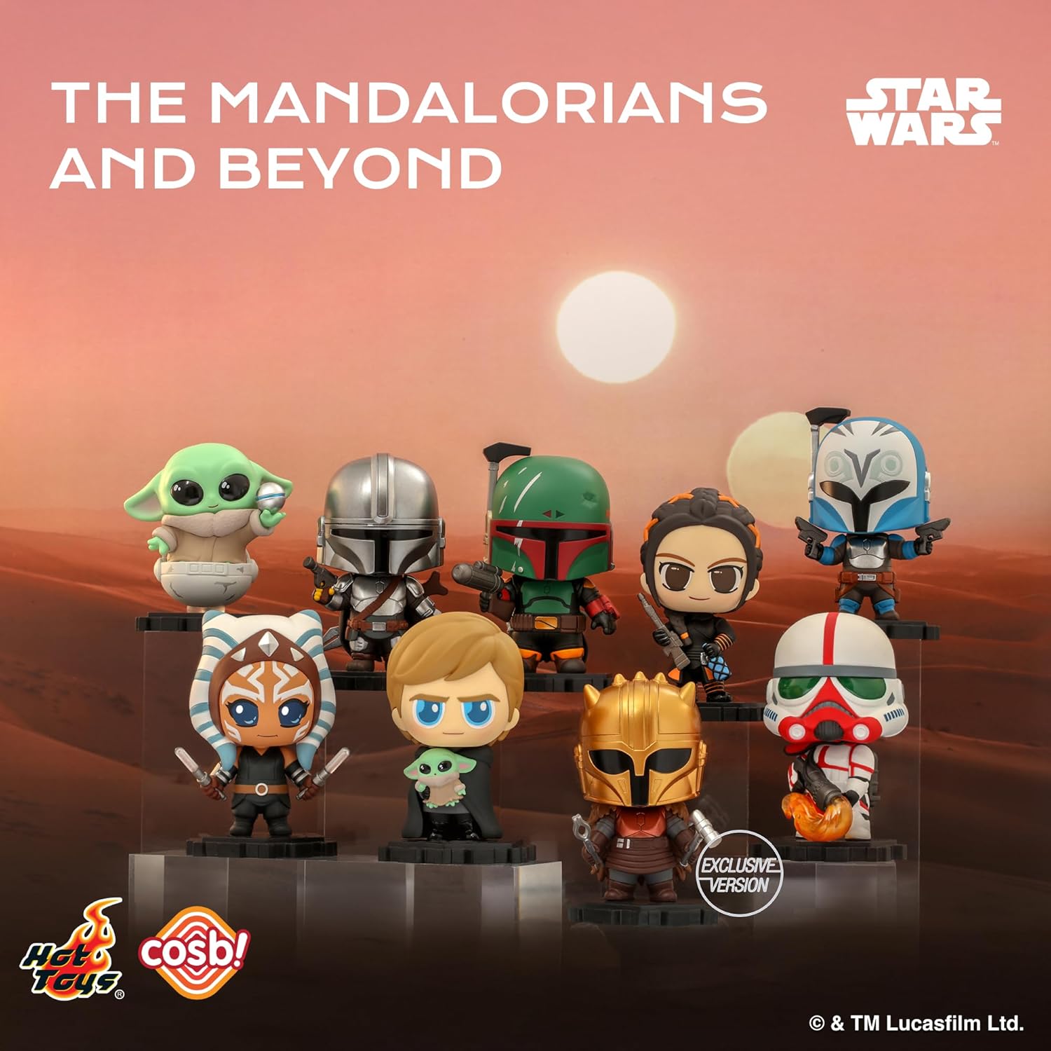 YuMe Star Wars Cosbi Bobble Head Collectible Mini Figure & Accessories | Blind Box Collection | Official Merchandise | Surprise Toy Gift | Collect All 9 Figures (8 Plus 1 Rare Chase)