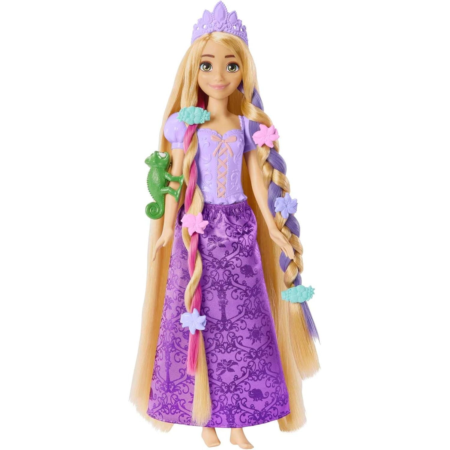 Mattel Disney Princess Rapunzel Fashion Doll with 2 Color-Change Hair Extensions & 10 Hairstyling Pieces, Inspired by The Disney Movie Tangled