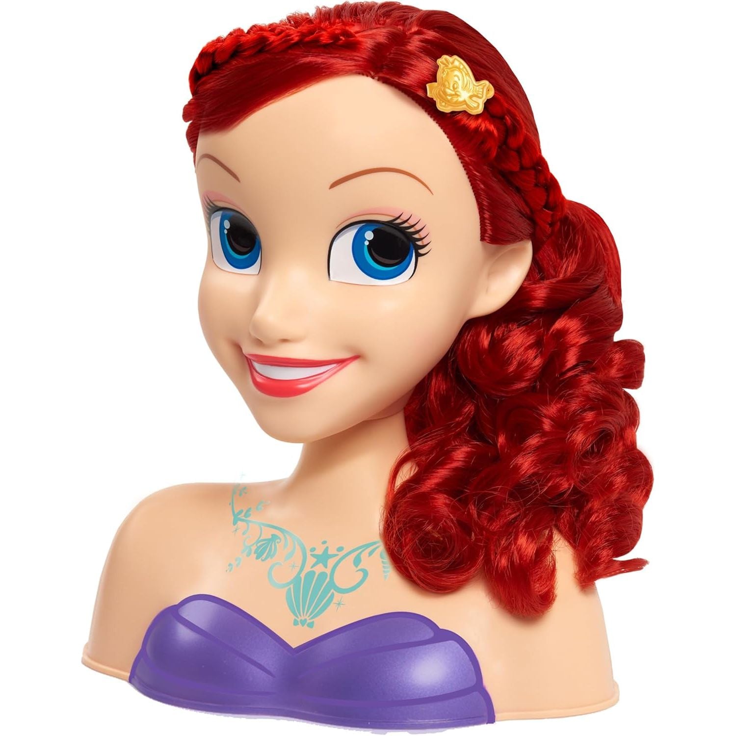 Disney Princess Ariel Styling Head, Red Hair, 10 Piece Pretend Play Set, The Little Mermaid, Officially Licensed Kids Toys for Ages 3 Up by Just Play