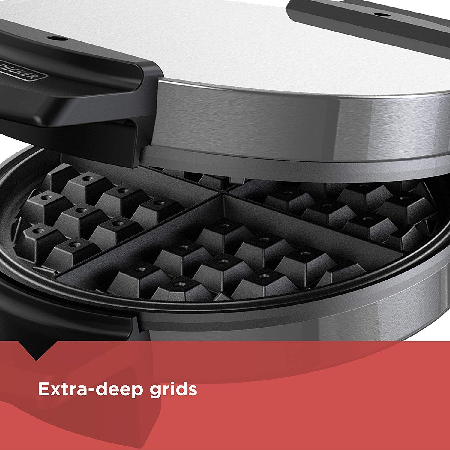 BLACK+DECKER WMB500 Traditional Belgian-Style Waffle Maker, Stainless Steel