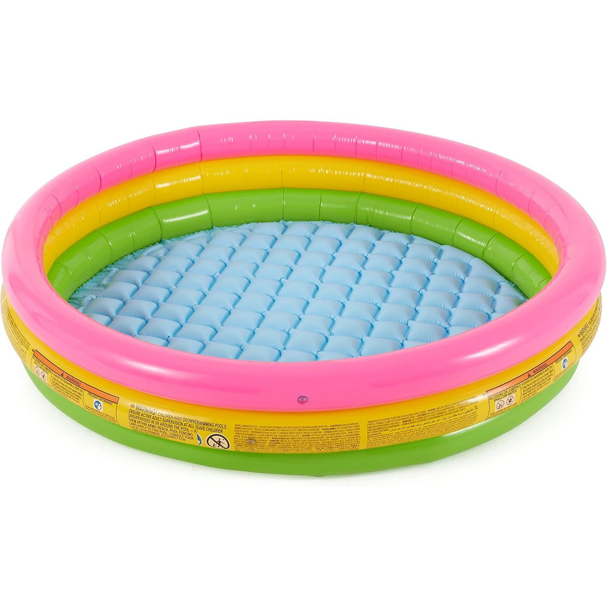 Intex Sunset Glow Inflatable Pool: 58in x 13in - 3 Ring Soft Floor - 73 gal Capacity - Repair Patch Included