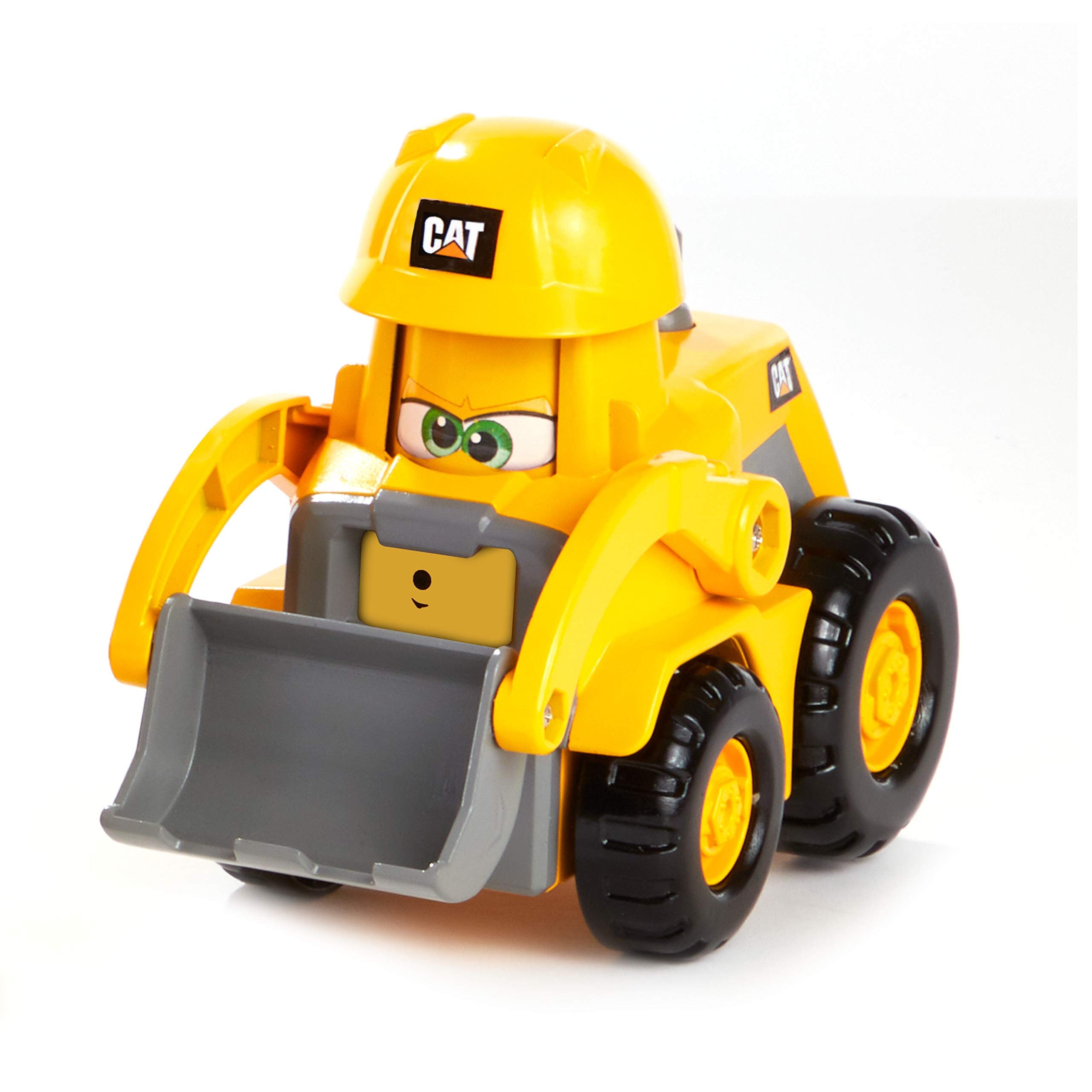 CAT Construction Toys, Junior Crew Construction Pals Excavator EduCATional Preschool Vehicle with Kid Vroom Sounds and Animated Face. for Ages 2+