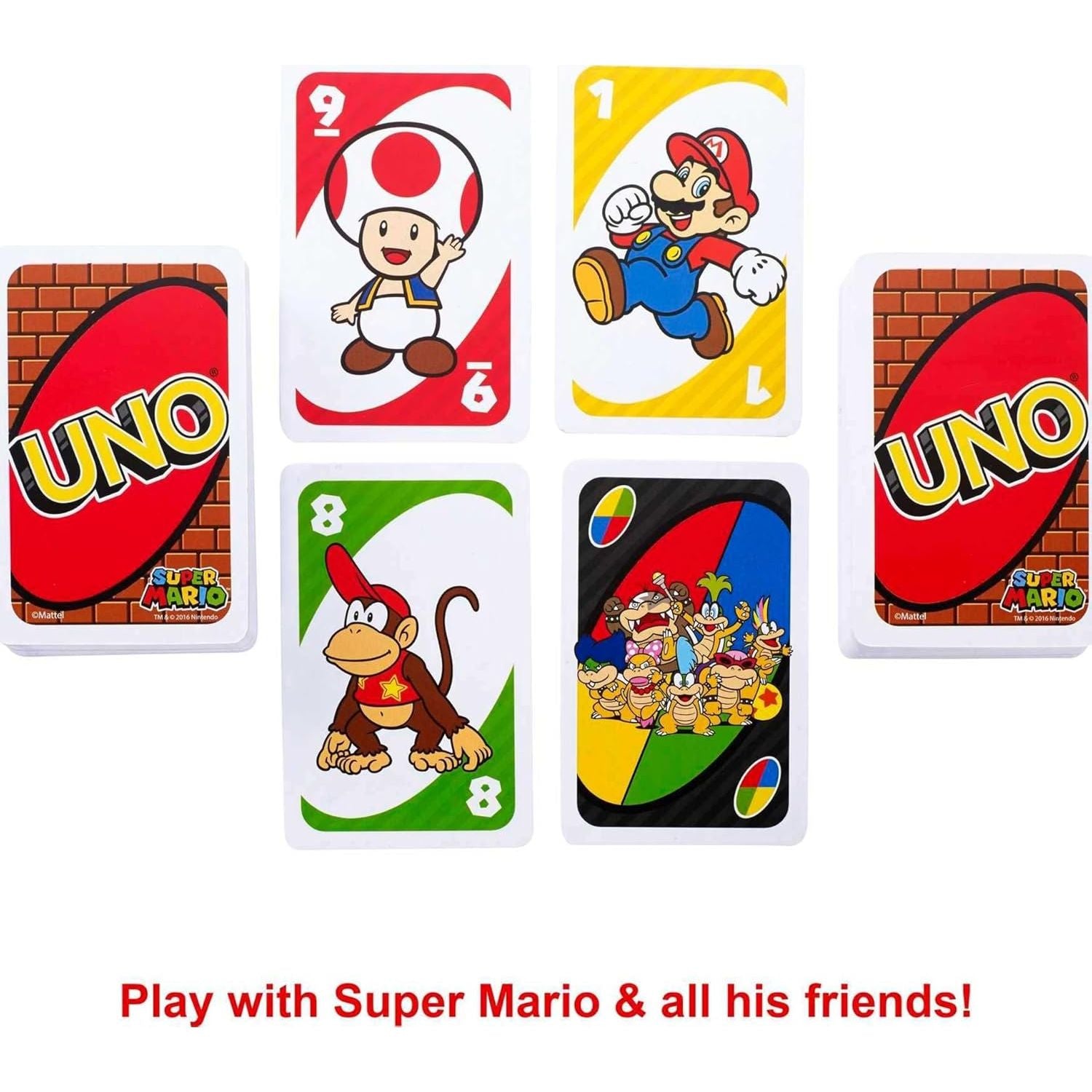 Mattel Games UNO Super Mario Card Game for Kids, Adults, Families & Game Nights, Themed Deck & Special Rule for 2 to 10 Players