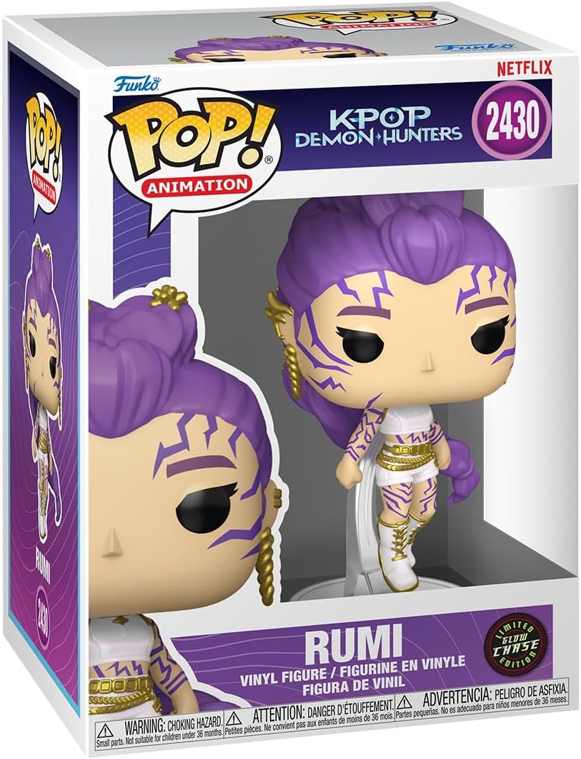 Funko Pop! Animation: Kpop Demon Hunters - Rumi - 1/6 Odds for Rare Chase Variant - Glow in The Dark - Collectable Vinyl Figure - Gift Idea - Official Merchandise - Toys for Kids & Adults