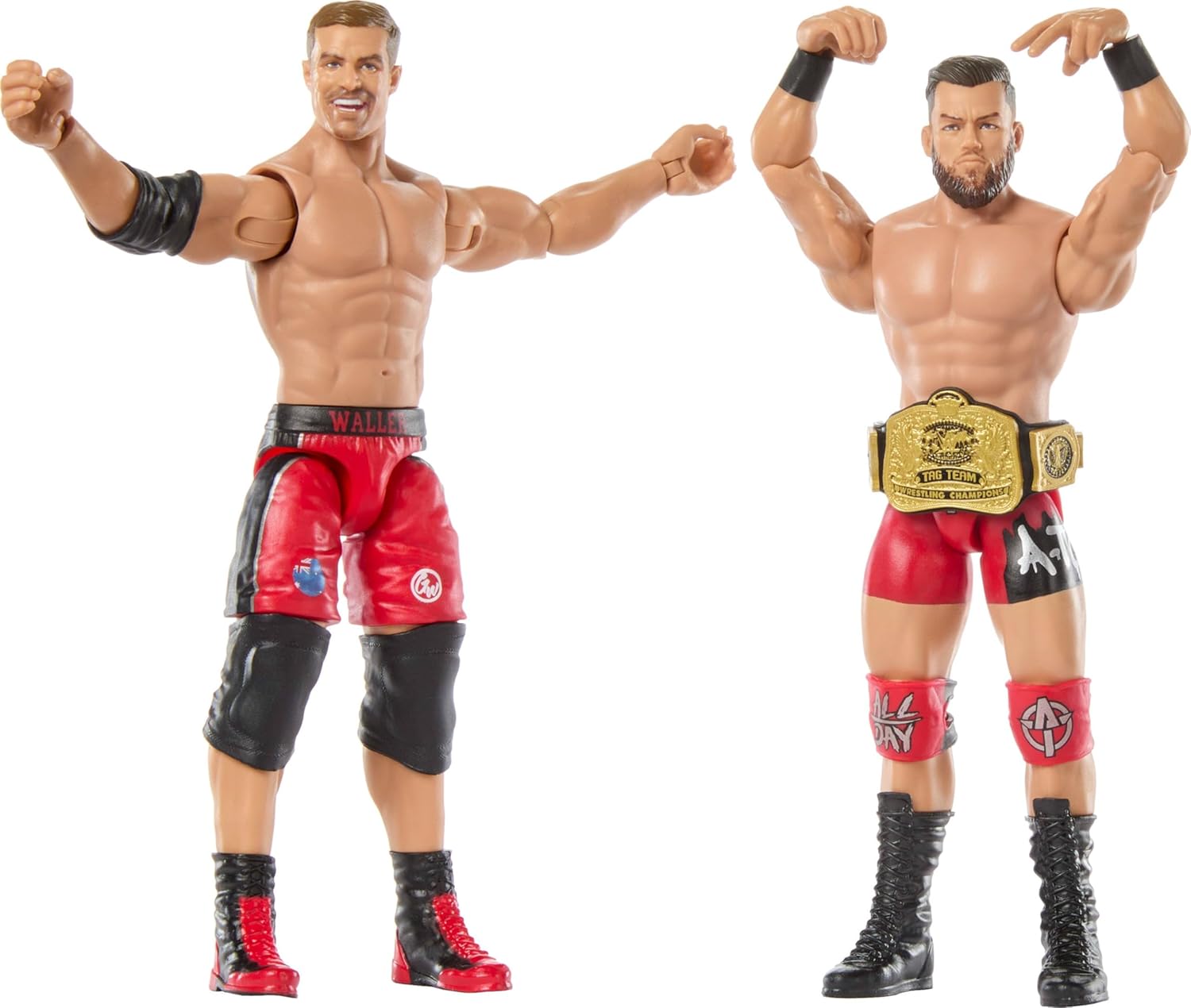 Mattel WWE Main Event Showdown Action Figures 2-Pack with Accessory, Series #22 Austin Theory & Grayson Waller Collectible Set, 6-inch