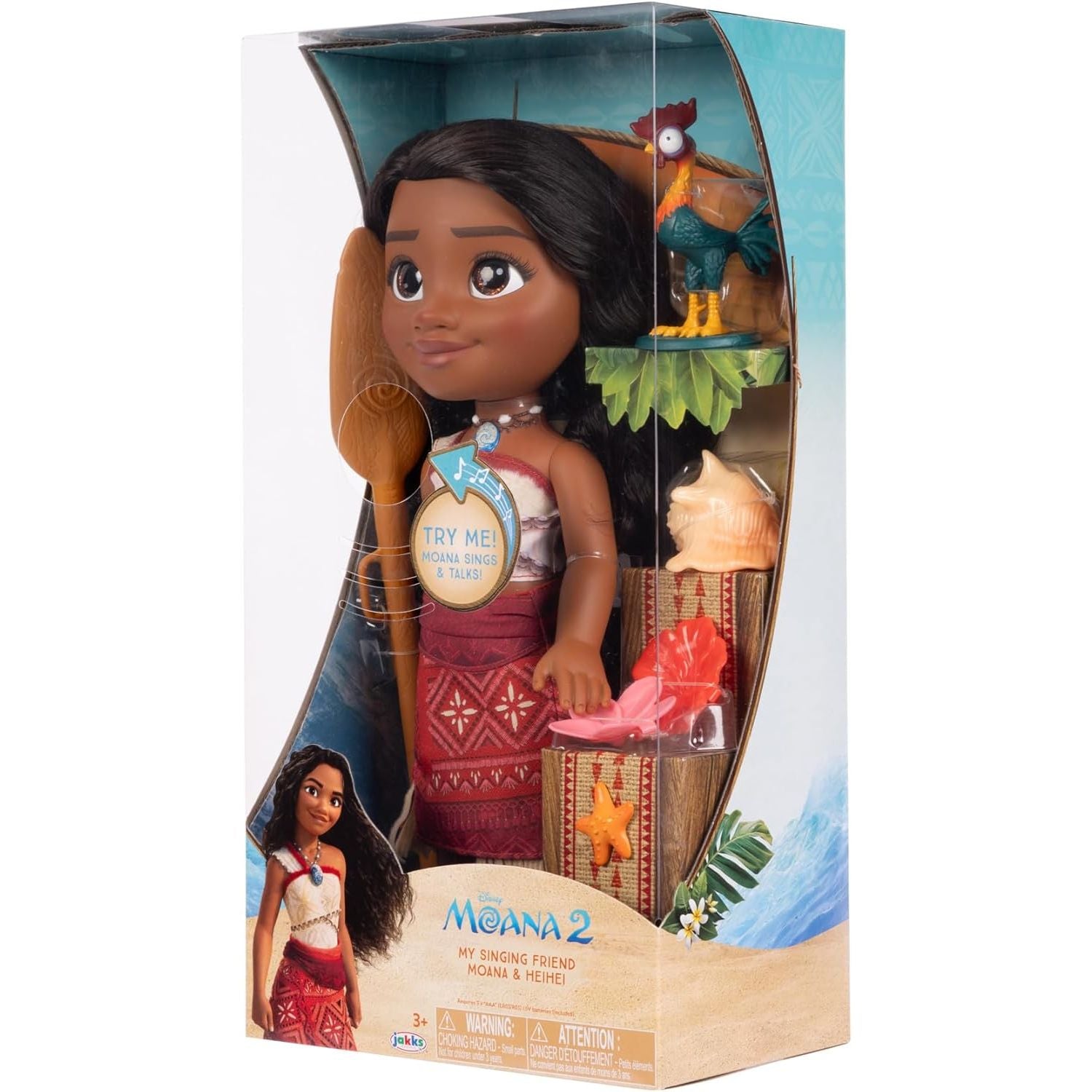 Disney Moana 2 My Singing Friend Moana Doll & Heihei Figure Playset for Girls Officially Licensed, Great Birthday Gift for Kids Girls and Boys
