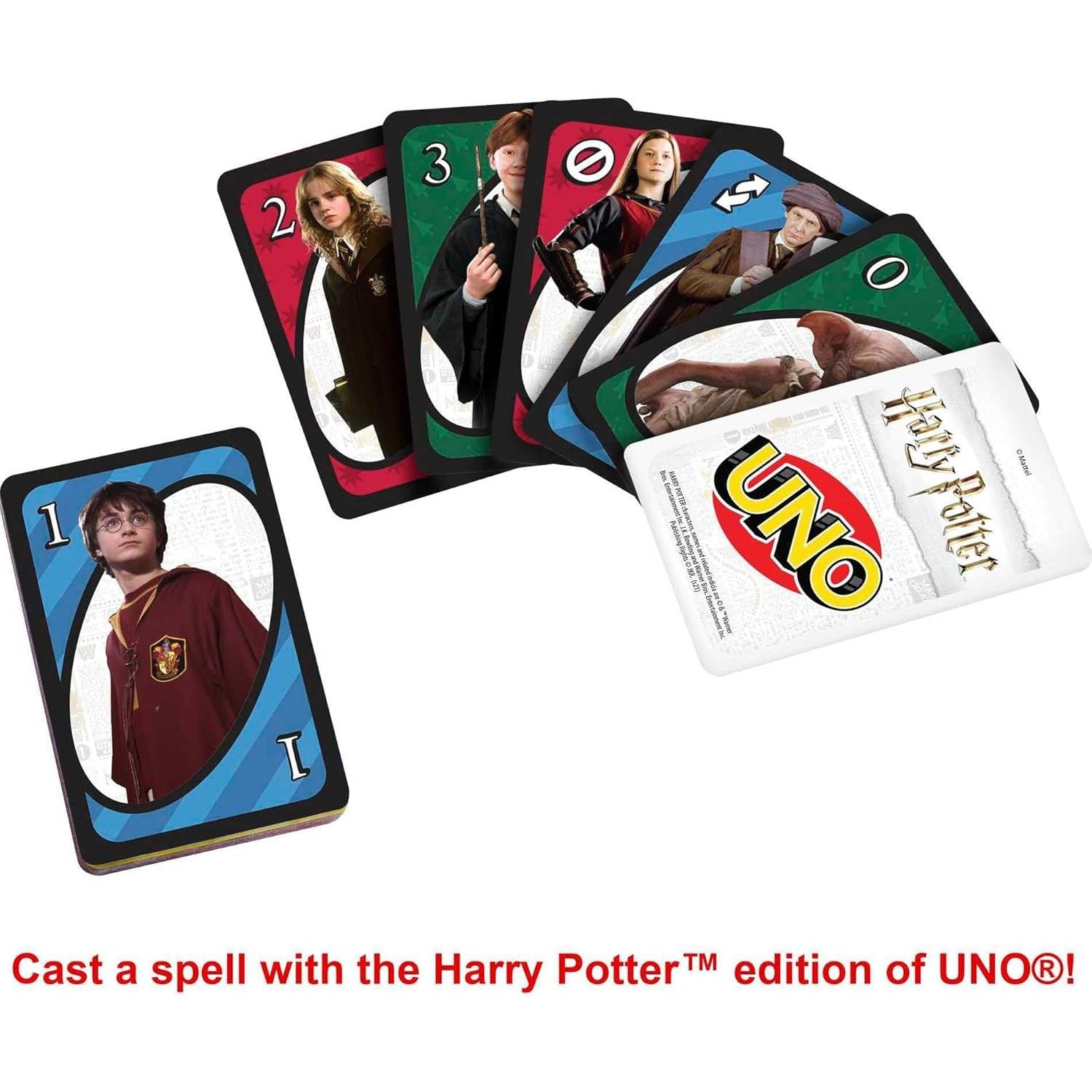 Mattel Games UNO Harry Potter Card Game for Kids, Adults & Parties, Collectible Deck Based on Popular Series for 2 to 10 Players
