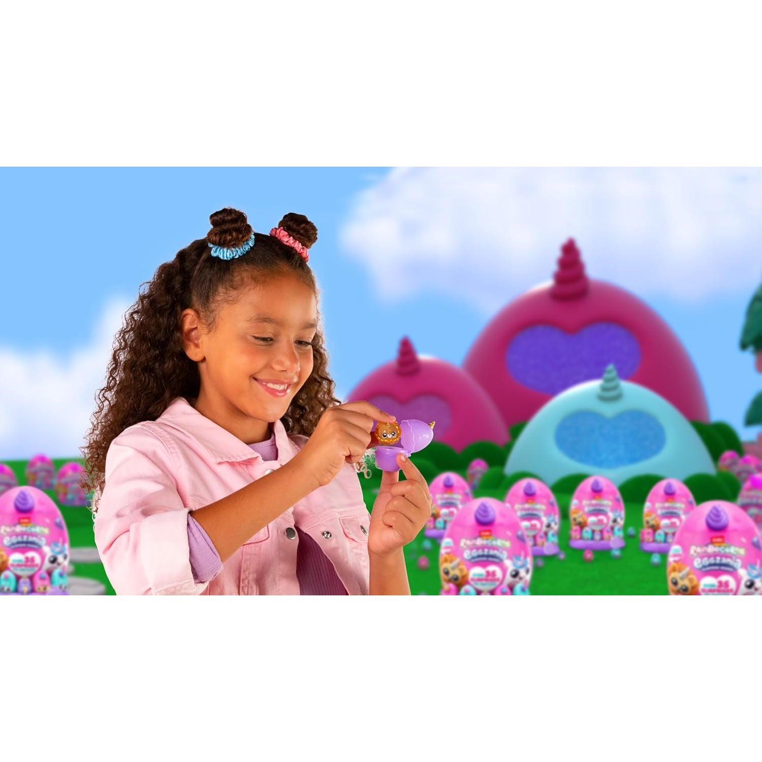 Rainbocorns Eggzania Surprise Mania Series 1 (Unicorn) by ZURU, Collectible Plush Stuffed Animal, Surprise Eggs, 5 Mini Eggs, Stickers, DIY Jewelry, Slime, Ages 3+ for Girls, Children
