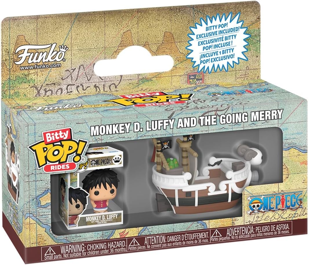 Funko Pop! Bitty Ride: One Piece - Going Merry with Monkey D. Luffy​ - 0.9 Inch and 1.3 Inch (2.3 and 3.3 Cm) - Anime Collectable - Official Merchandise - Gift Idea - Toys for Kids & Adults