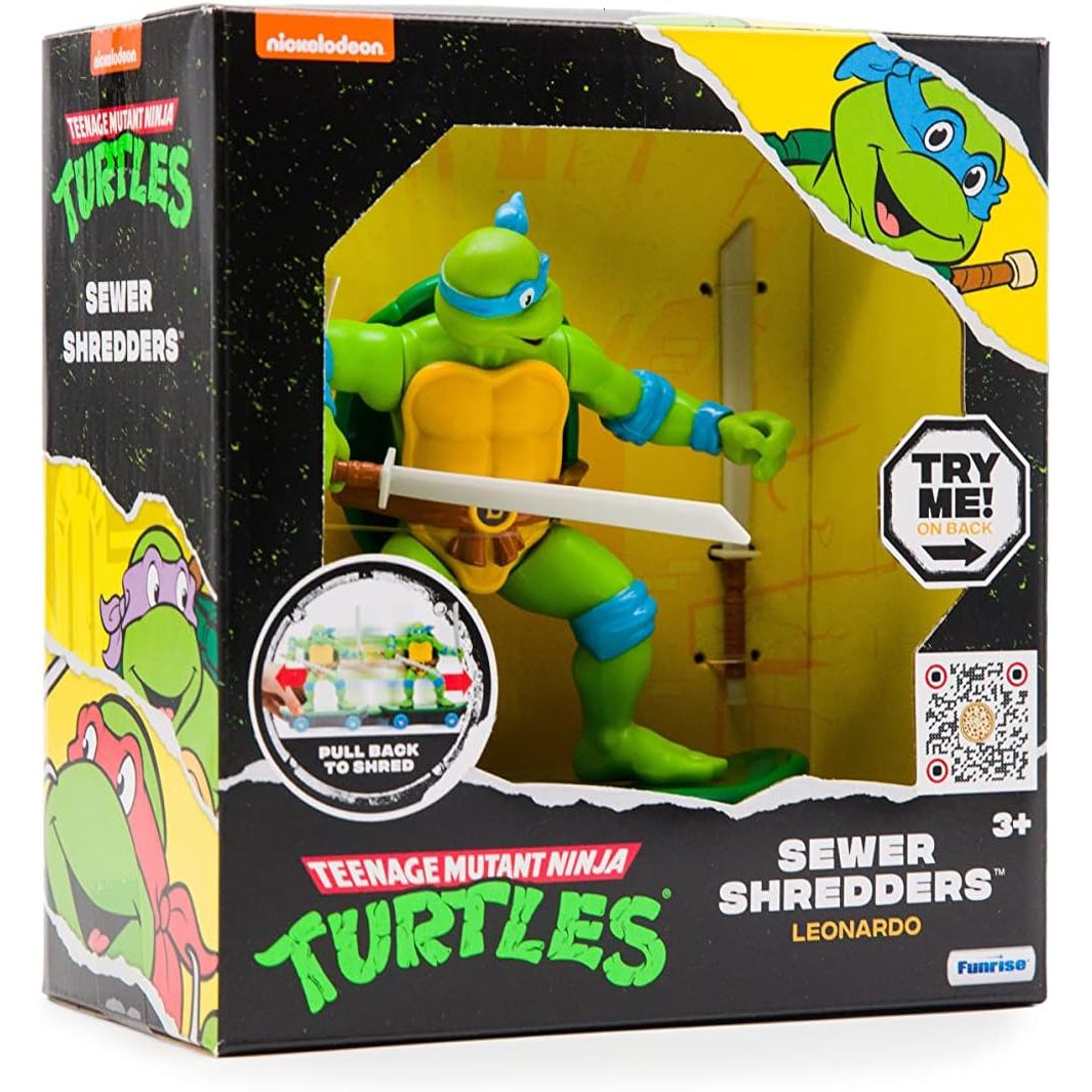 Teenage Mutant Ninja Turtles 5" Sewer Shredders Leonardo Classic Edition Ages 3+ - Battle & Shred with Signature Katanas!