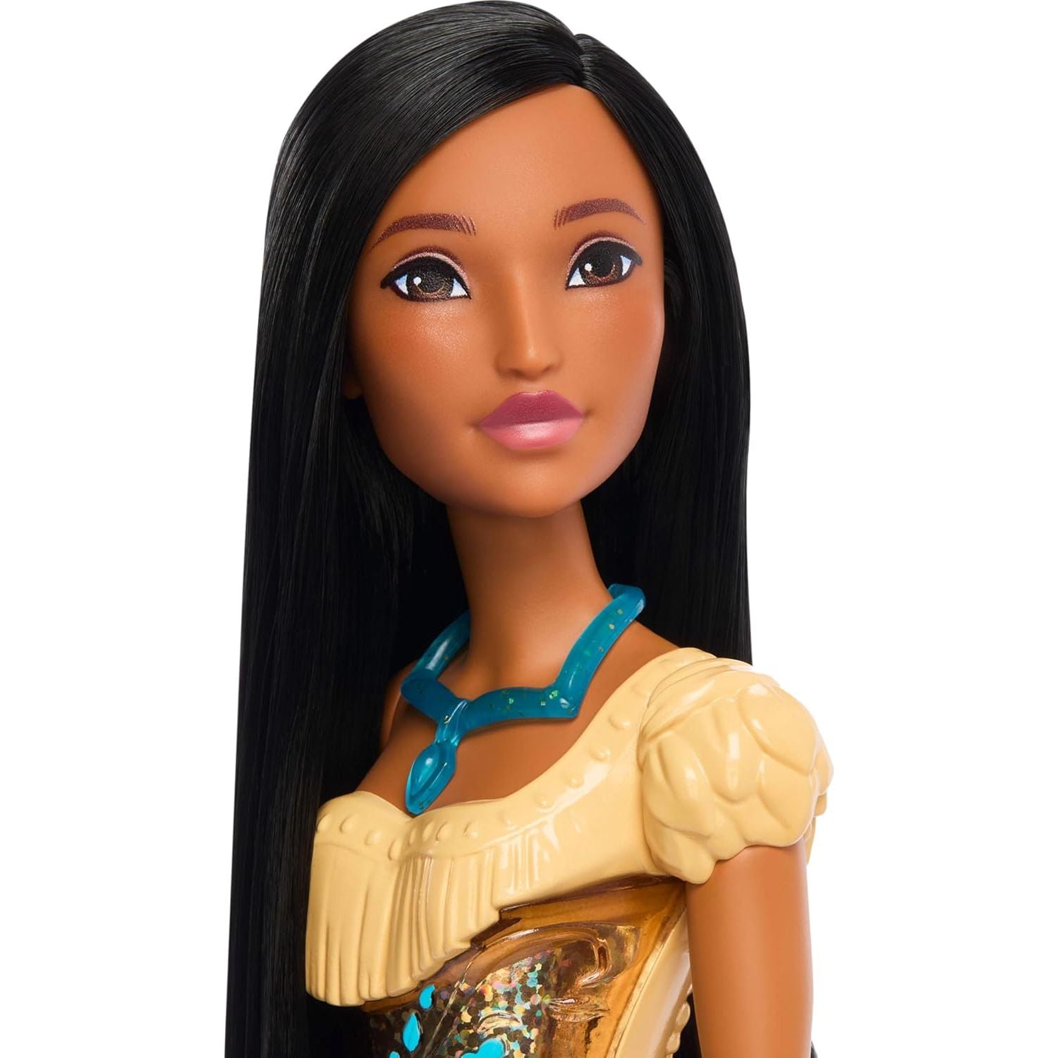 Mattel Disney Princess Pocahontas Doll in Sparkling Fashion with Removable Skirt, Necklace and Shoes, Posable & Collectible, Inspired by Movie