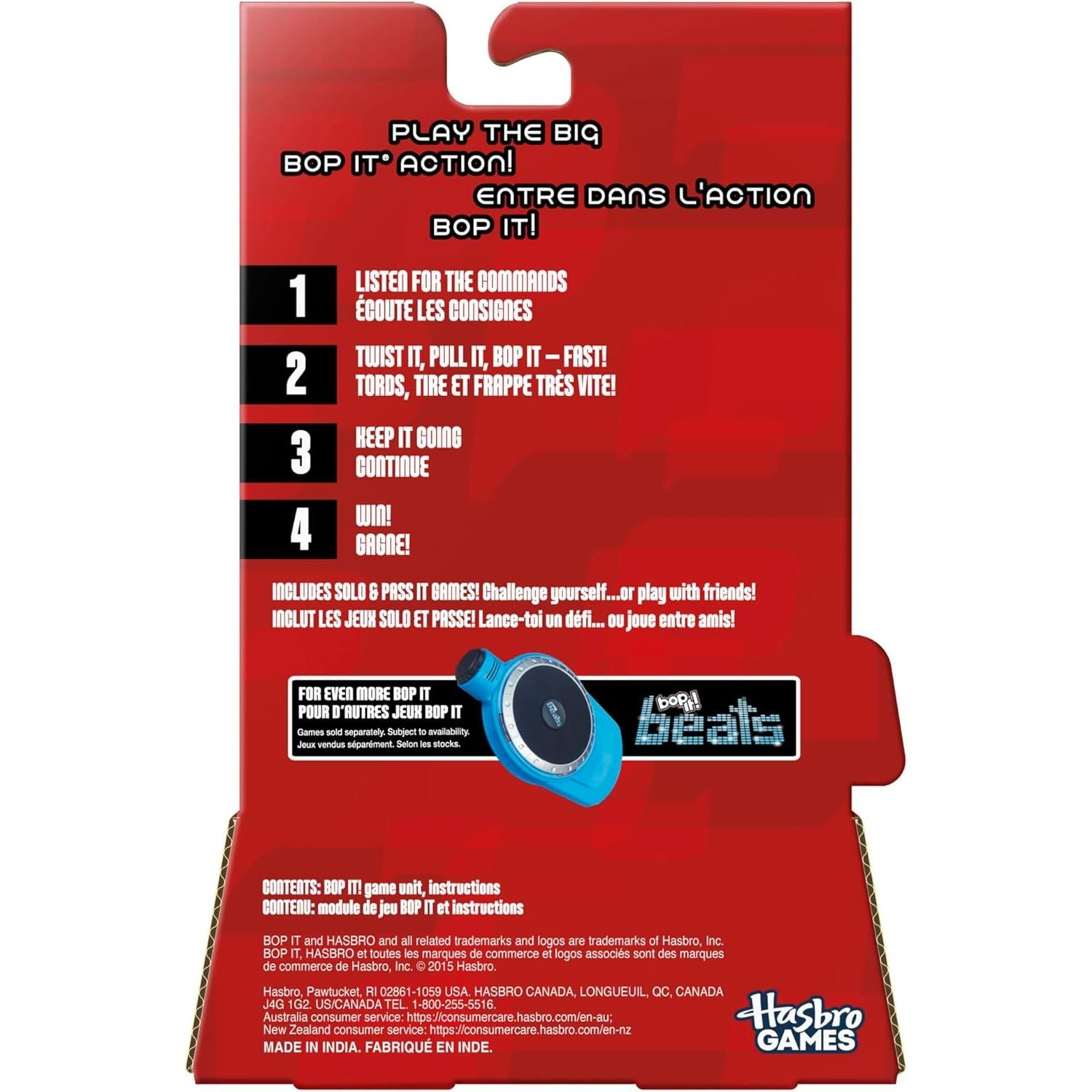 Hasbro Gaming Bop It! Micro Series Electronic Game for 1 or More Players, Classic Bop It! Gameplay in a Compact Size, Fun Party Game for Kids Ages 8+