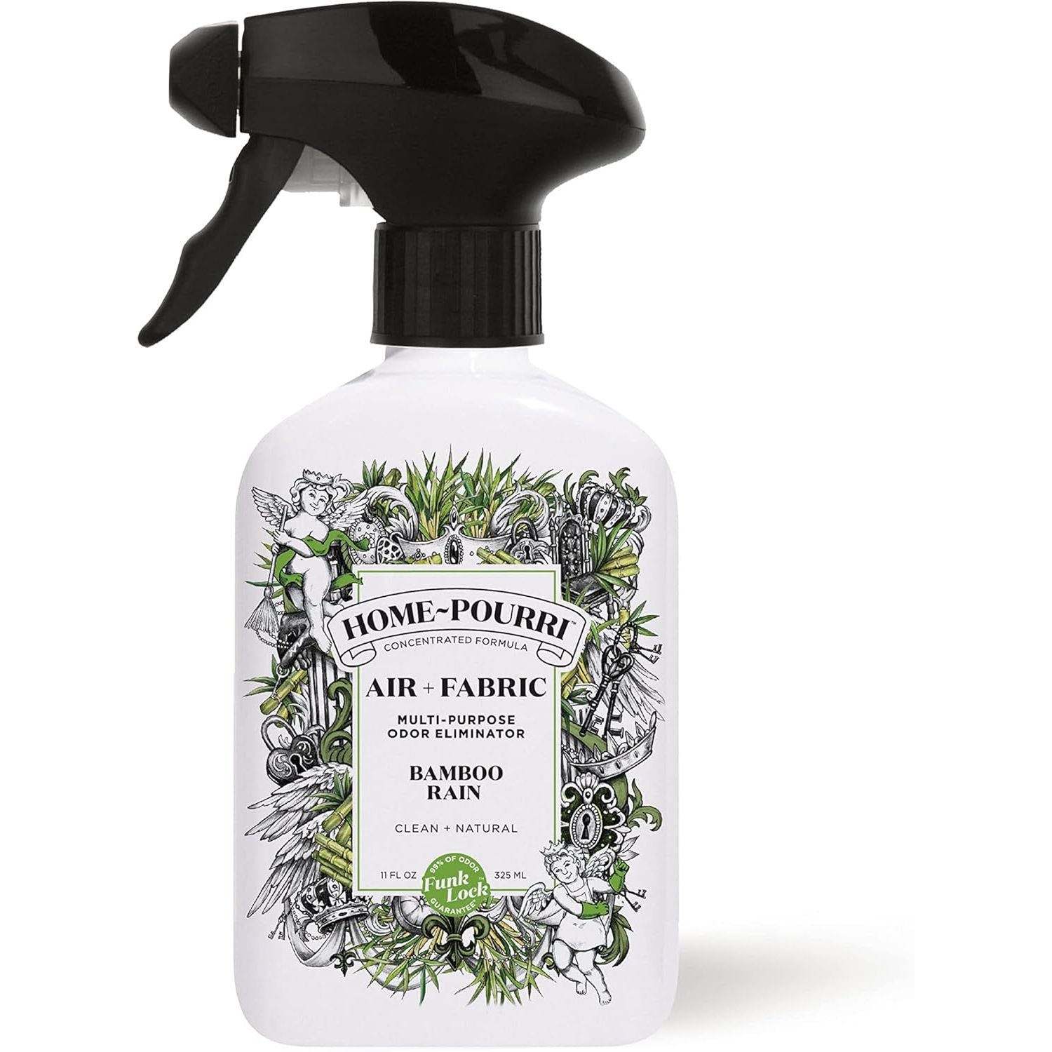Home-Pourri Air + Fabric Multi-Purpose Odor Freshener Spray, Bamboo Rain, 11 Fl Oz - Jasmine, Bamboo and Fresh Grass