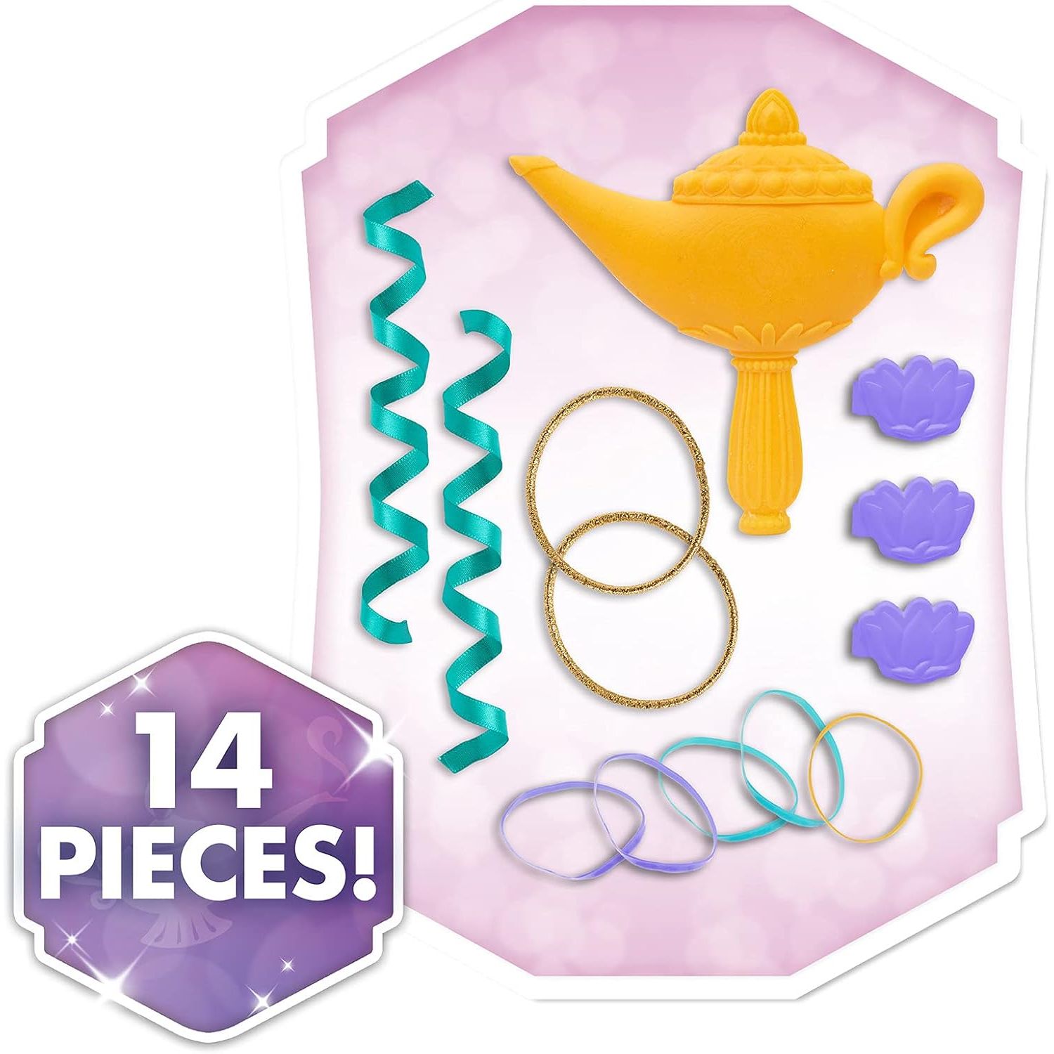 Disney Princess Jasmine Styling Head with Accessories, 14-pieces, Black Hair and Brown Eyes, Kids Toys for Ages 3 Up by Just Play