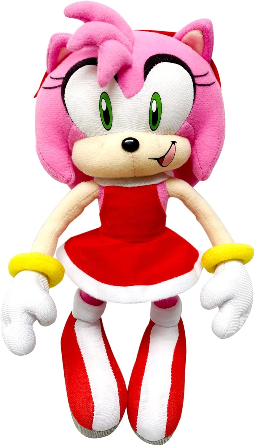 GE Animation GE-52635 Sonic The Hedgehog 9" Amy Rose in Red Dress Stuffed Plush