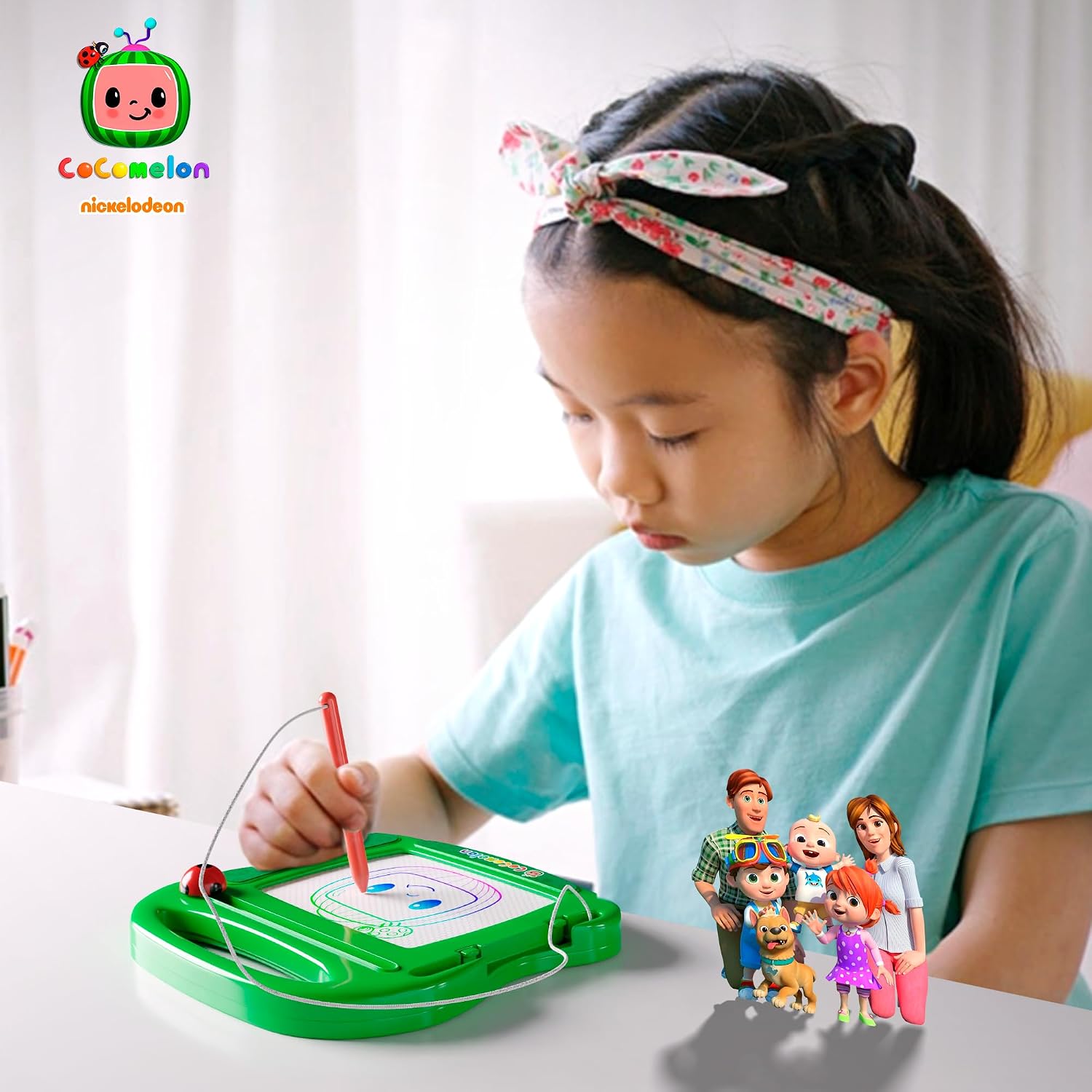 Lollipop Magnetic Board Cocomelon Travel Sketcher | Drawing Pad for Kids with Magnetic Pen - Creative Play on the Go Great Cocomelon Toys for Girls and Boys