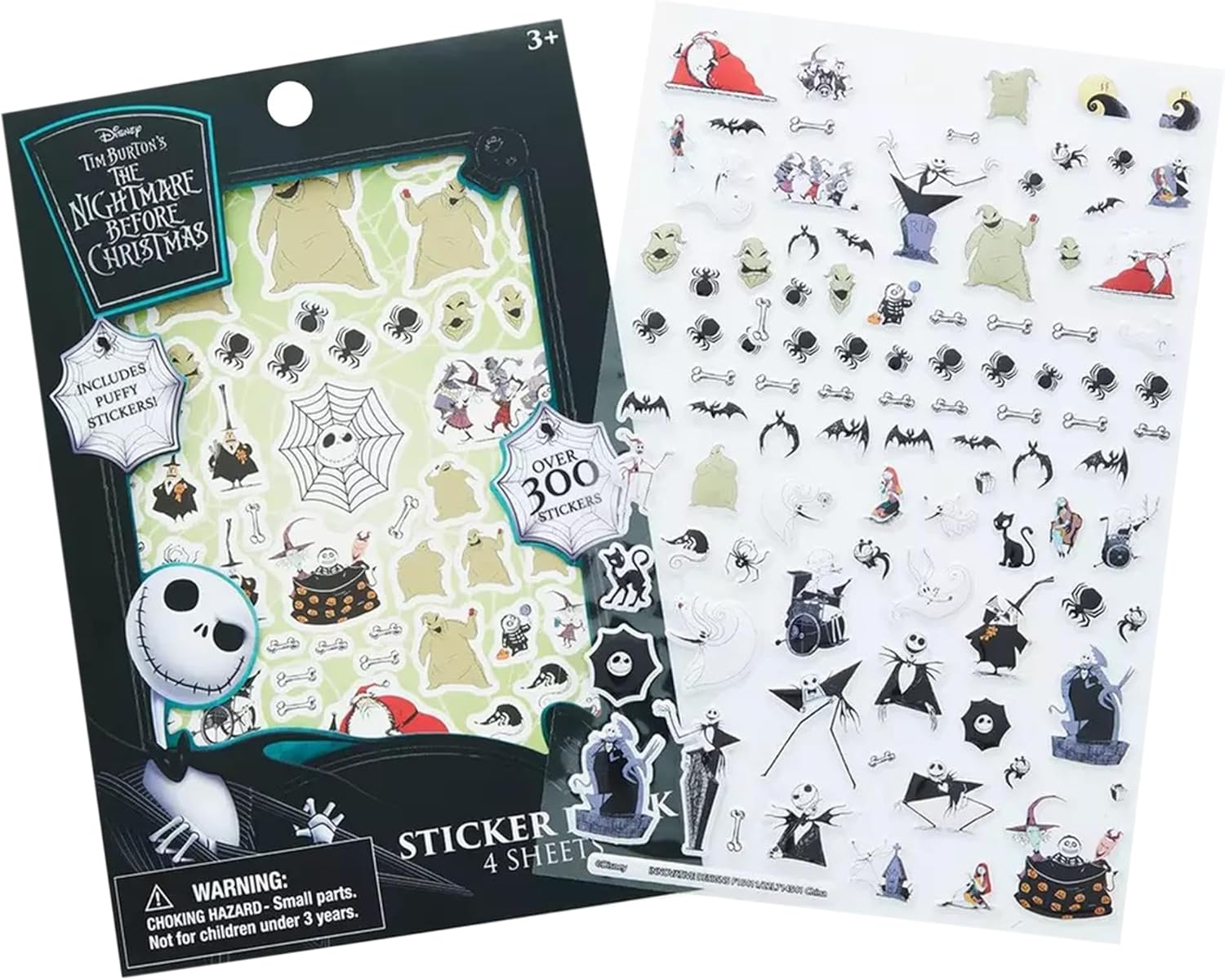 Disney Nightmare Before Christmas Sticker Book | 4 Sheets | Over 300 Stickers