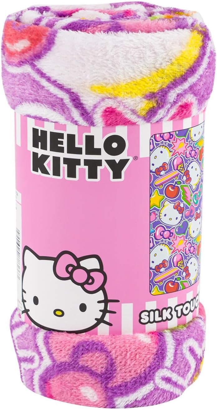 Northwest Hello Kitty Silk Throw Blanket 40" x 50"- Cherry Summer