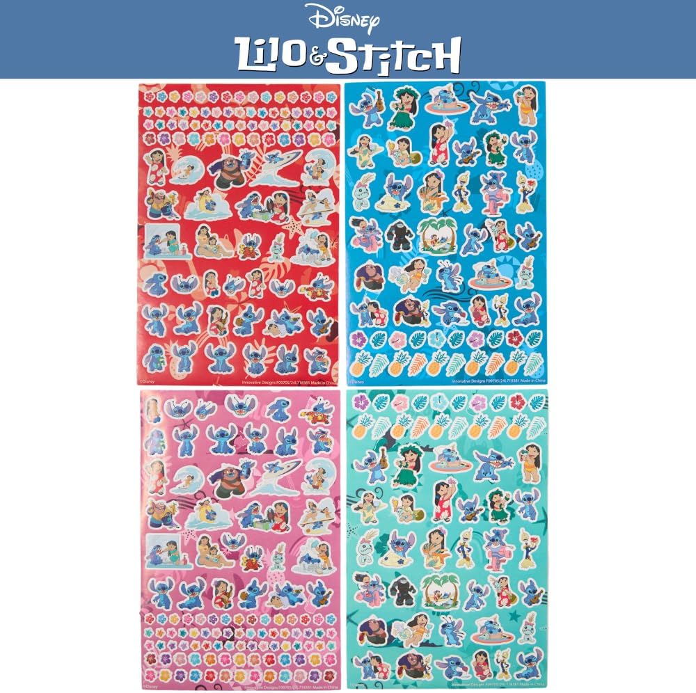 Innovative Designs Disney Stitch Sparkle Journal Set for Kids, Journal Kit with Stickers and Gems