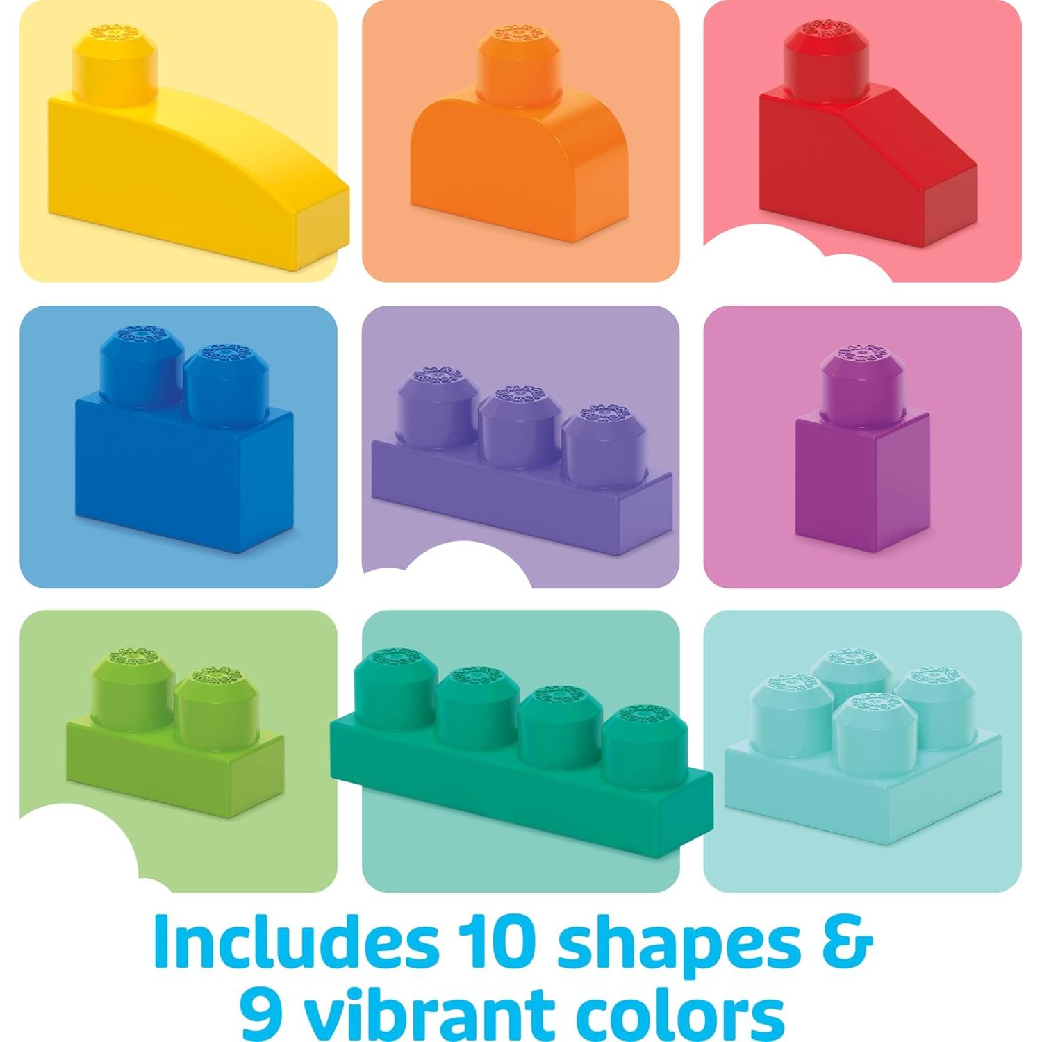 Mega Bloks First Builders Toddler Blocks Toys Set, Big Building Bag with 80 Pieces and Storage, Ages 1+ Years
