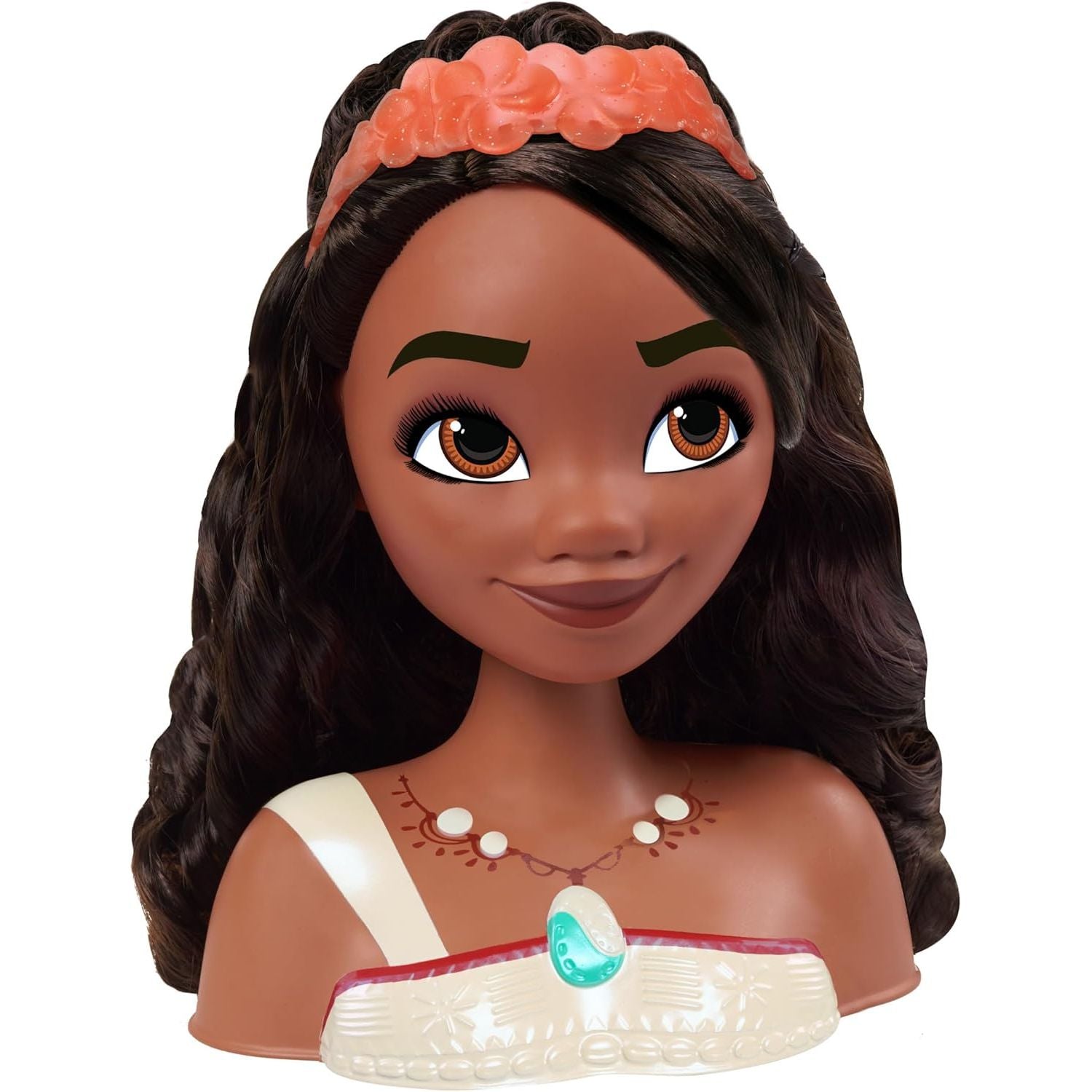 Disney Princess Moana 2 Styling Head, 14-Pieces, Pretend Play, Kids Toys for Ages 3 Up by Just Play