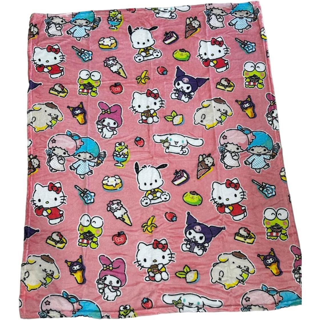 Hello Kitty & Friends Soft Silky Fleece Throw, 40"x50", Kids Blanket, Sweetest Friends