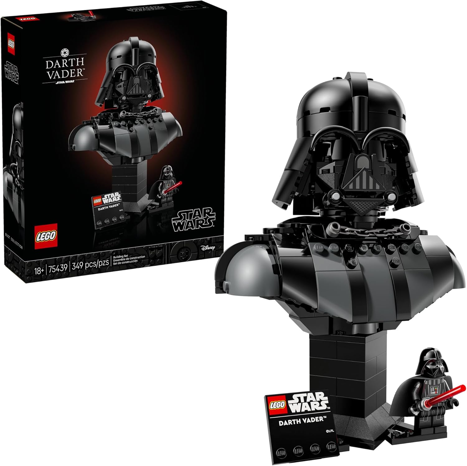 LEGO Star Wars Darth Vader Bust - Collectible Building Set for Adults, Ages 18+ - Star Wars Gift for Men & Women - with Darth Vader Minifigure - Bedroom or Shelf Decor - 75439