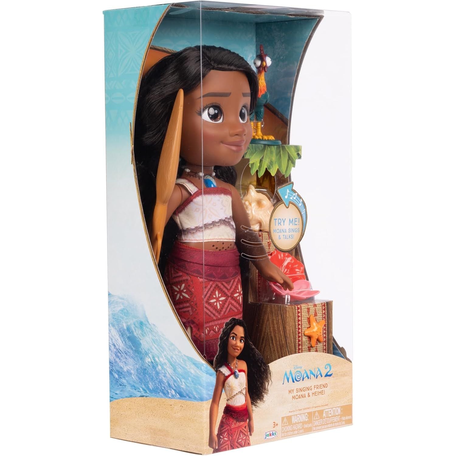 Disney Moana 2 My Singing Friend Moana Doll & Heihei Figure Playset for Girls Officially Licensed, Great Birthday Gift for Kids Girls and Boys