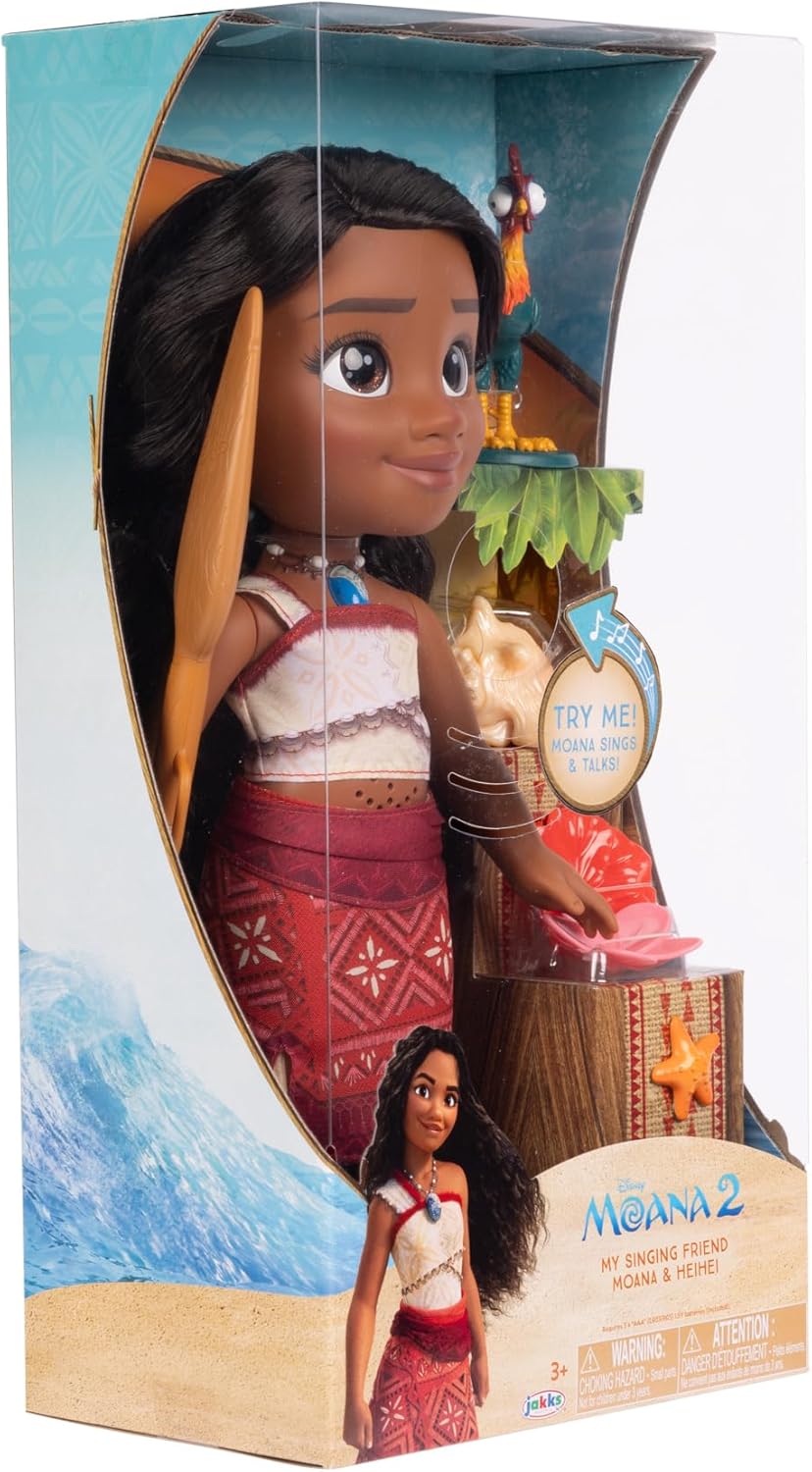 Disney Moana 2 My Singing Friend Moana Doll & Heihei Figure Playset for Girls Officially Licensed, Great Birthday Gift for Kids Girls and Boys