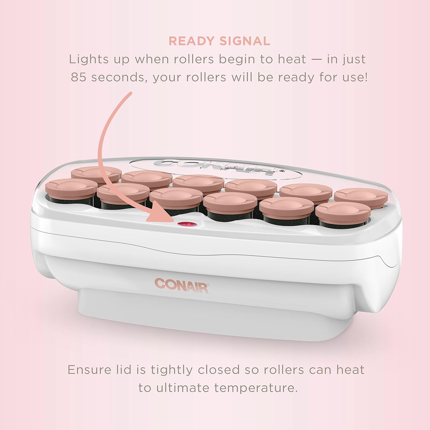 Conair Ceramic 1 1/2-inch Hot Rollers, Super Clips Included, Create Big Bouncy Curls