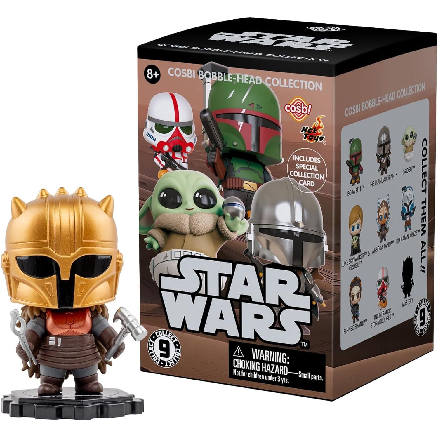 YuMe Star Wars Cosbi Bobble Head Collectible Mini Figure & Accessories | Blind Box Collection | Official Merchandise | Surprise Toy Gift | Collect All 9 Figures (8 Plus 1 Rare Chase)